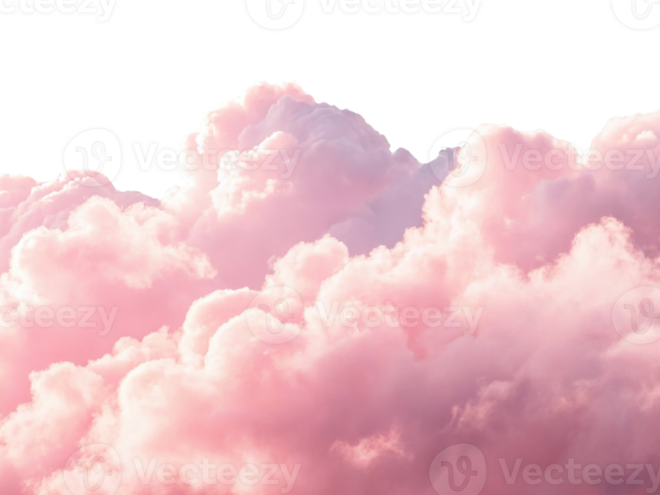 Soft pink clouds against transparency background create dreamy atmosphere . png
