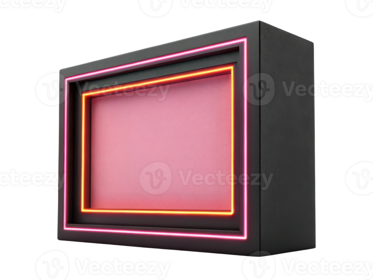 Modern neon light box with vibrant colors and sleek design png
