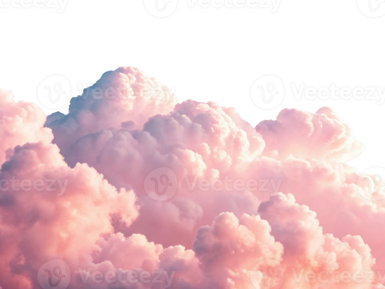 Soft pink clouds against transparency background create dreamy atmosphere. png
