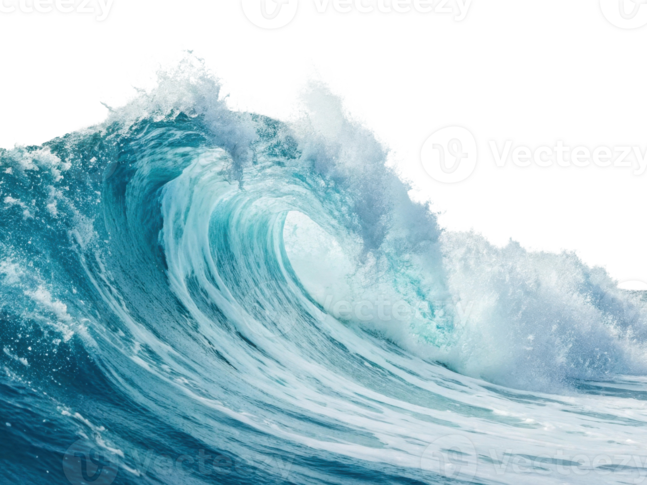 powerful ocean wave crashing with vibrant blue and white foam, showcasing nature beauty and energy png