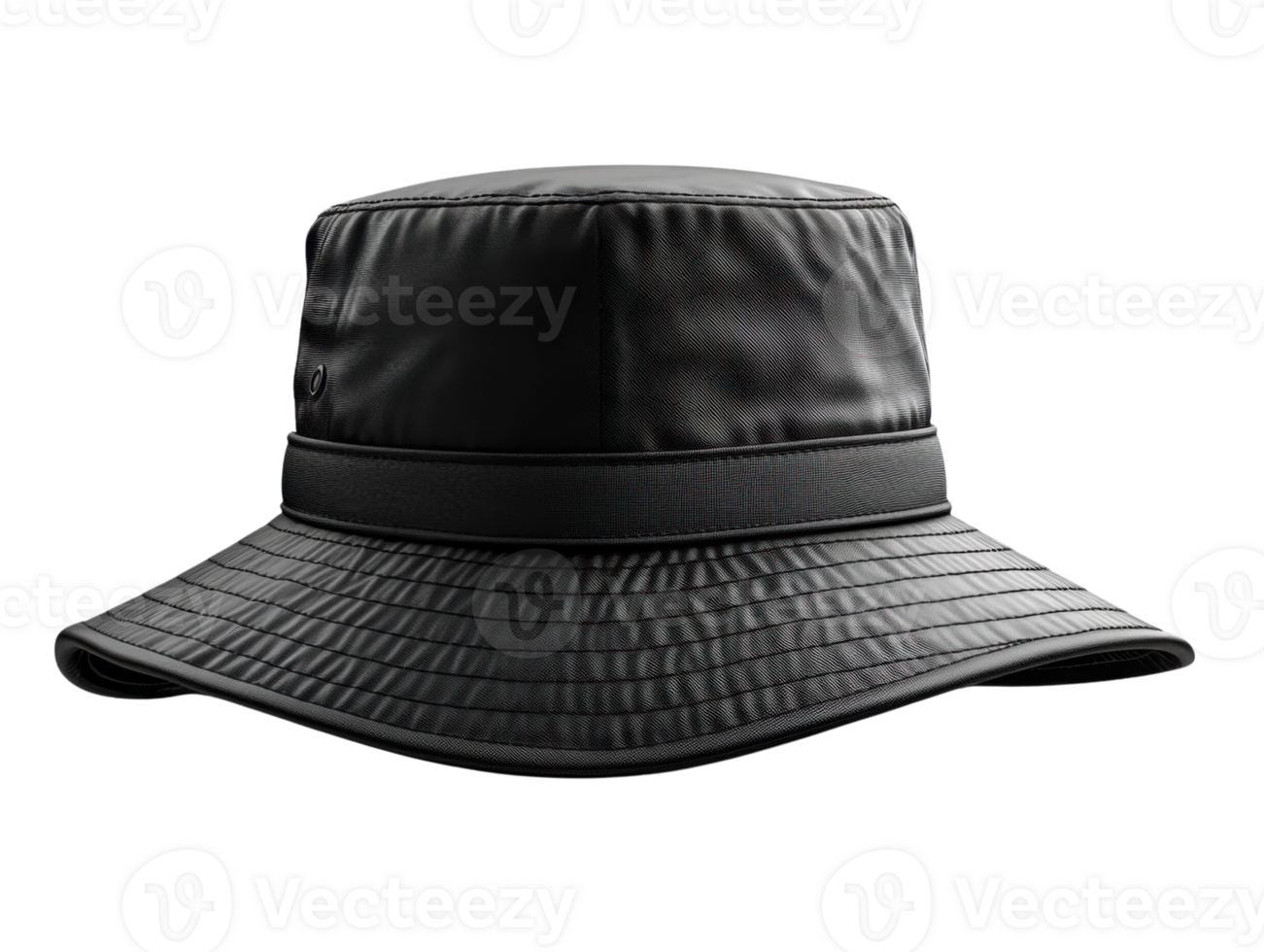 stylish black bucket hat made of textured material, perfect for casual wear png