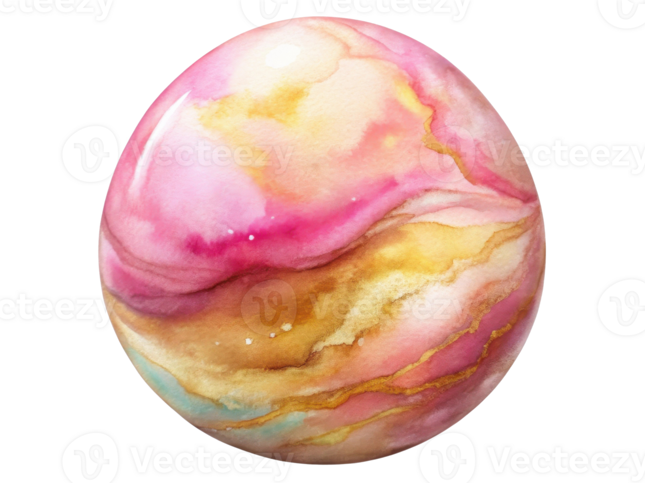 beautifully painted egg with pink, gold, and blue swirls, perfect for spring celebrations png