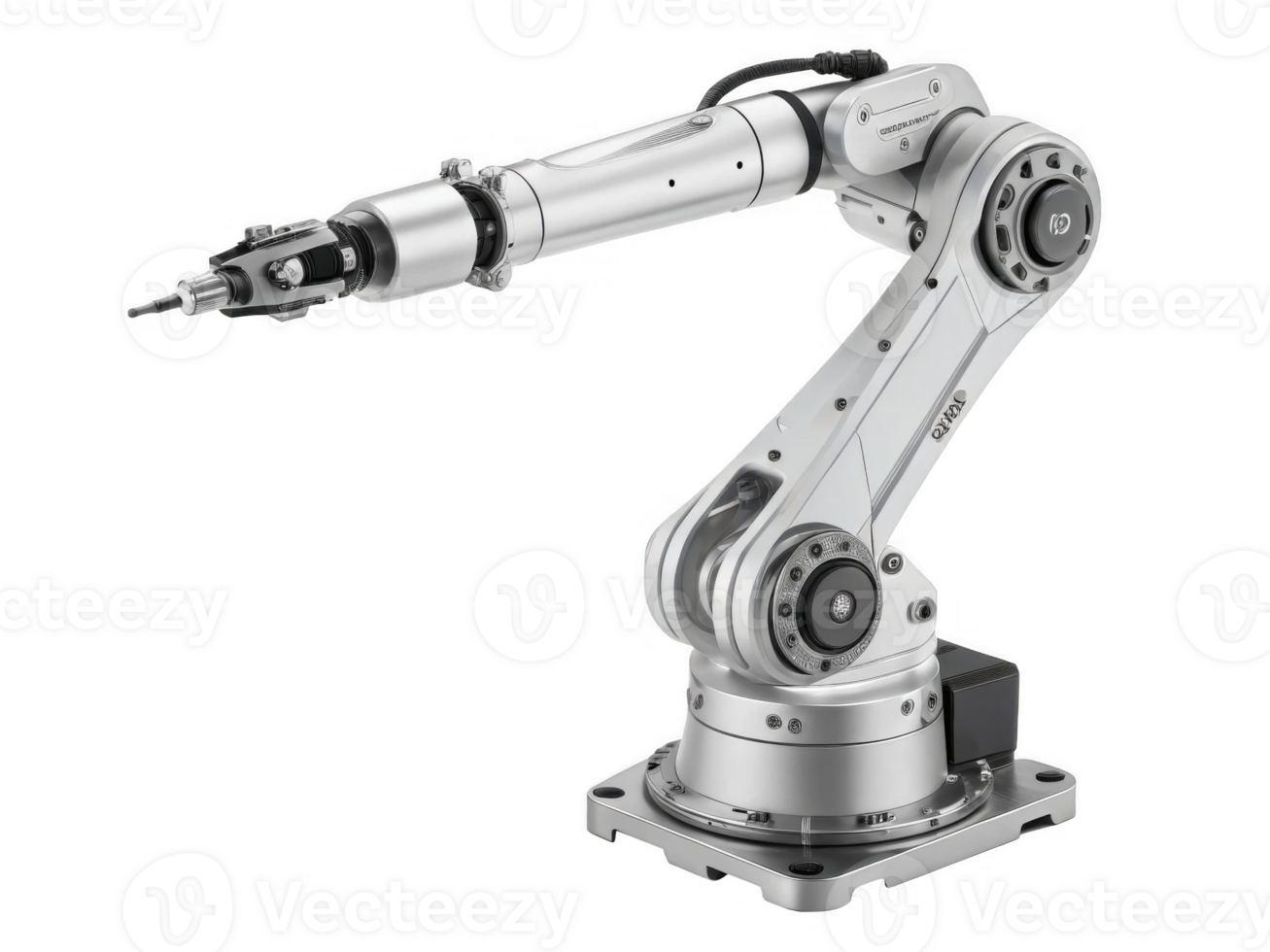 Modern robotic arm with precision joints and metallic finish, ideal for automation tasks png