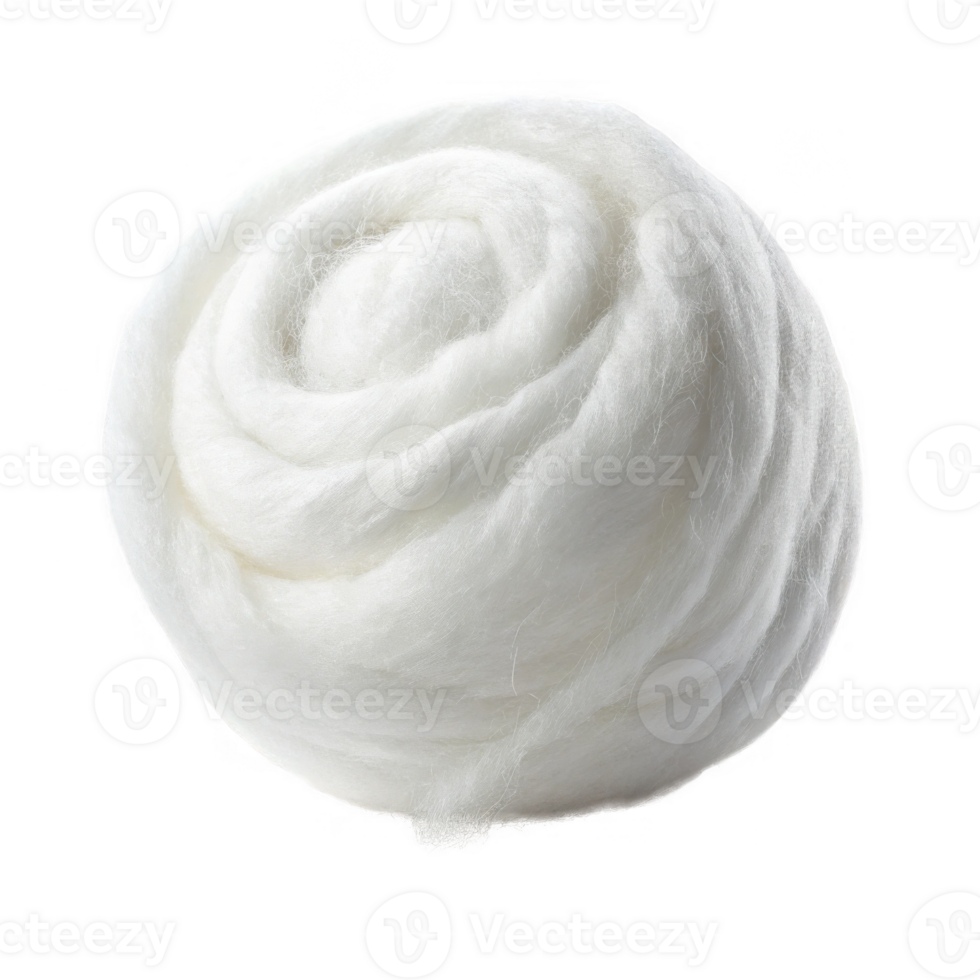 single ball of fluffy cotton wool, perfect for crafting and decoration png
