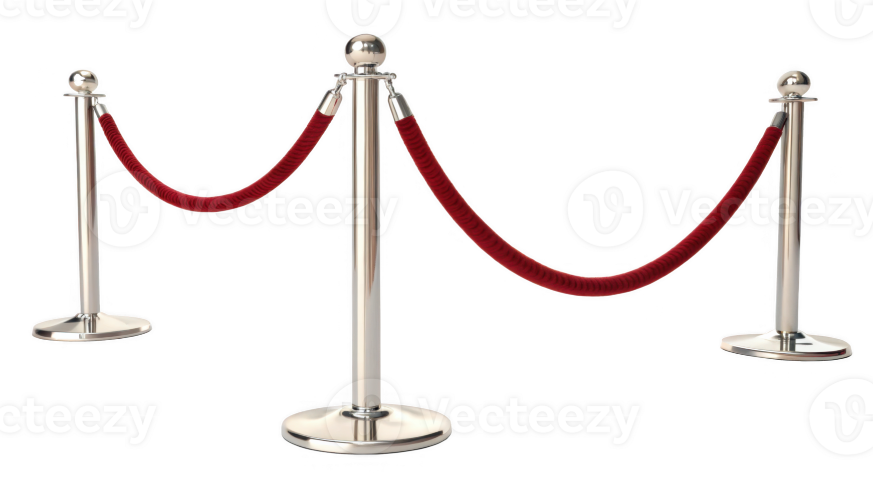 Stanchions with red velvet ropes create elegant barrier for events png