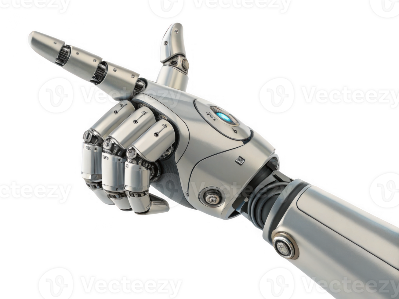 robotic hand pointing, showcasing advanced technology and design png