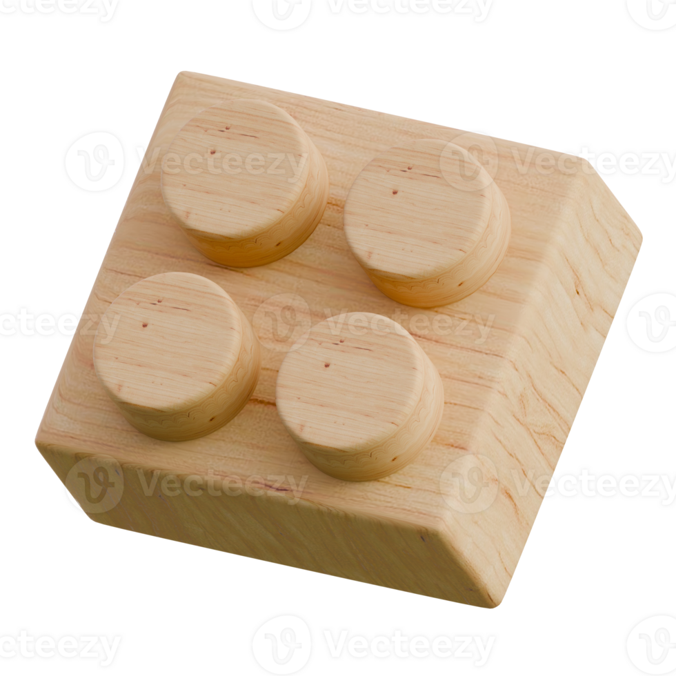 Cube with four button 3D Wooden Puzzle Block Icon png