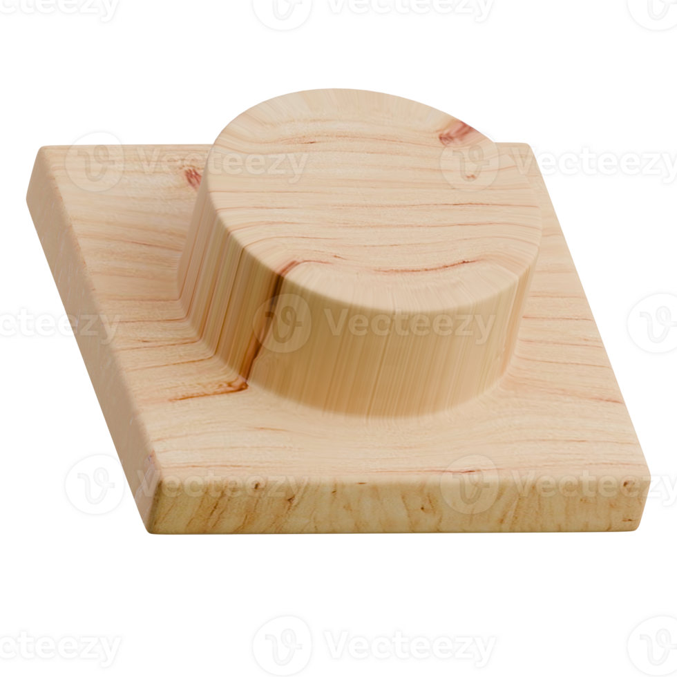 One single button cube 3D Wooden Puzzle Block Icon png
