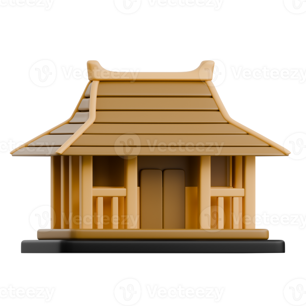 Traditional Indonesian Home 3D Ramadan Icon png