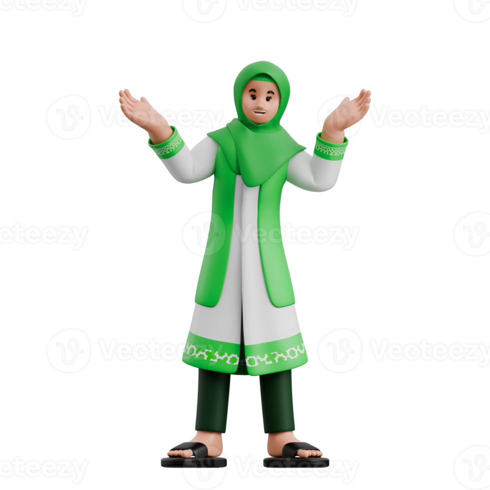 Muslim woman raising hands png