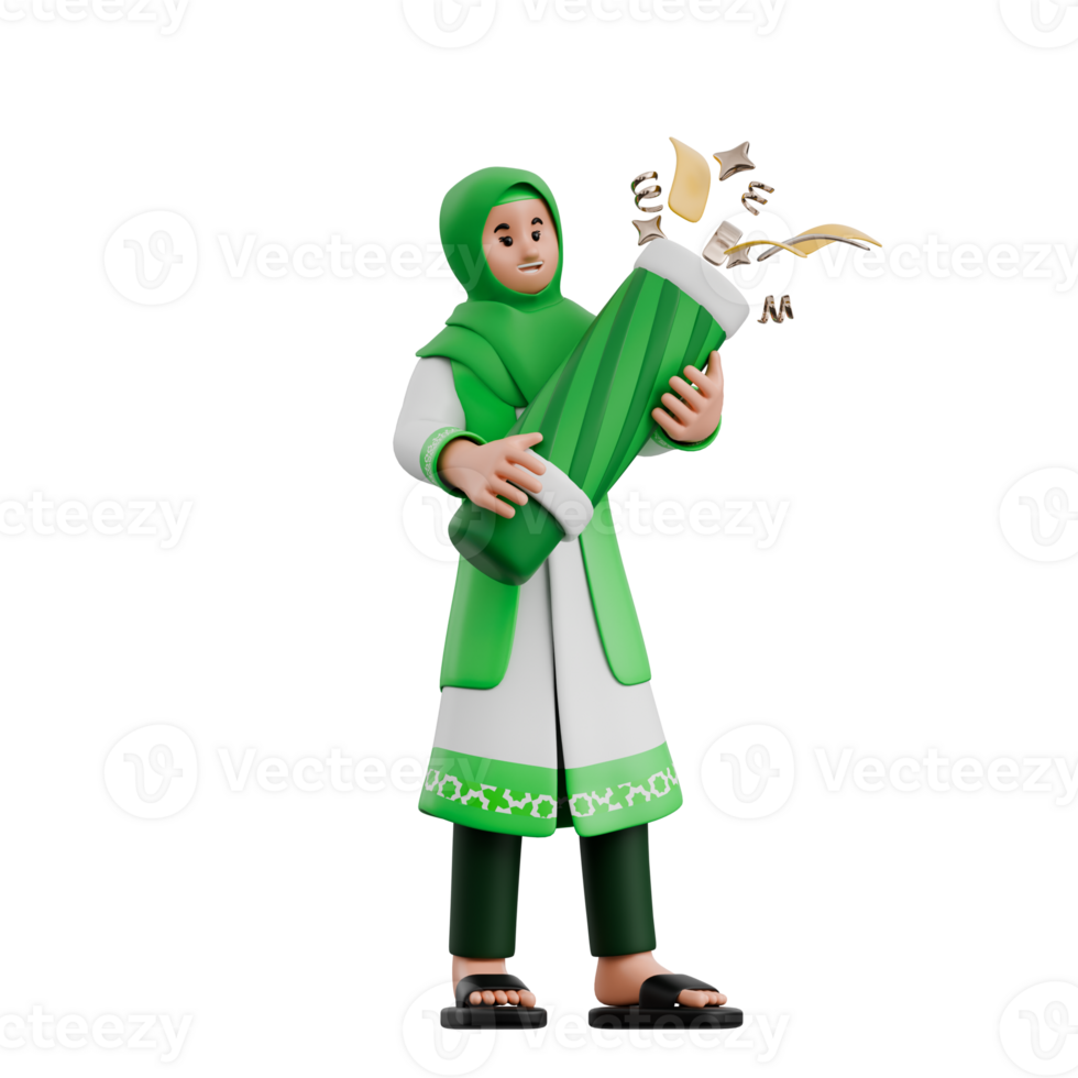 Muslim woman playing fireworks png