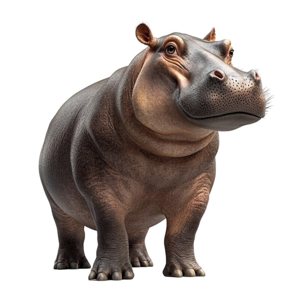 Side View of a Photorealistic Hippopotamus png