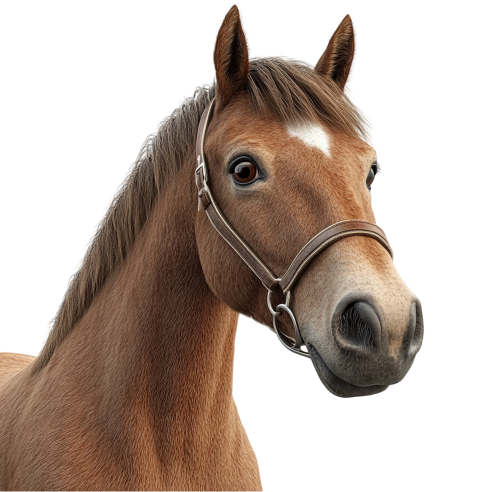 Realistic Brown Horse Looking to the Side png