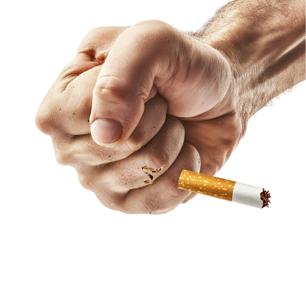 Hand Crushing a Nail with Intense Strength png