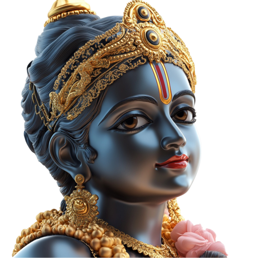 Blue-Skinned Goddess with Traditional Jewelry png