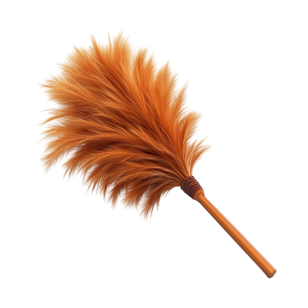 Traditional Feather Duster with Wooden Handle png
