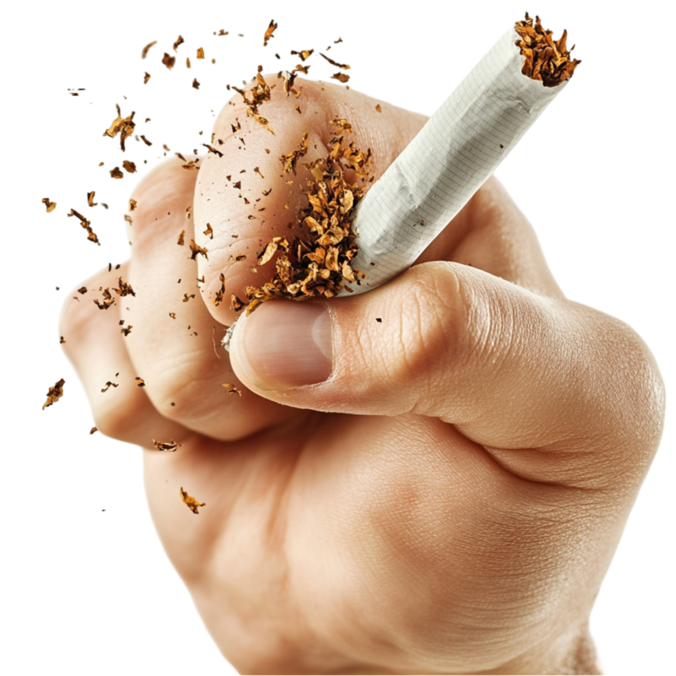 Hand Crushing Cigarette png