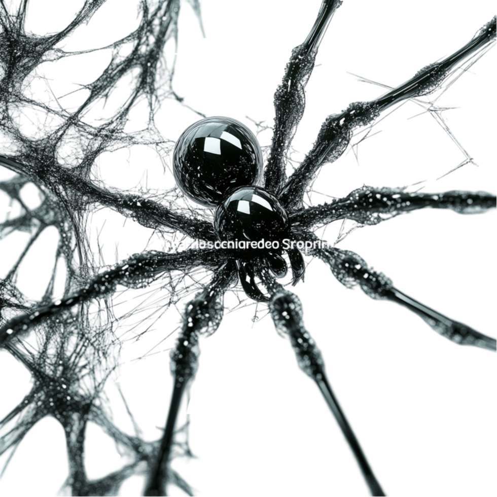 Black and White Tarantula on Web png