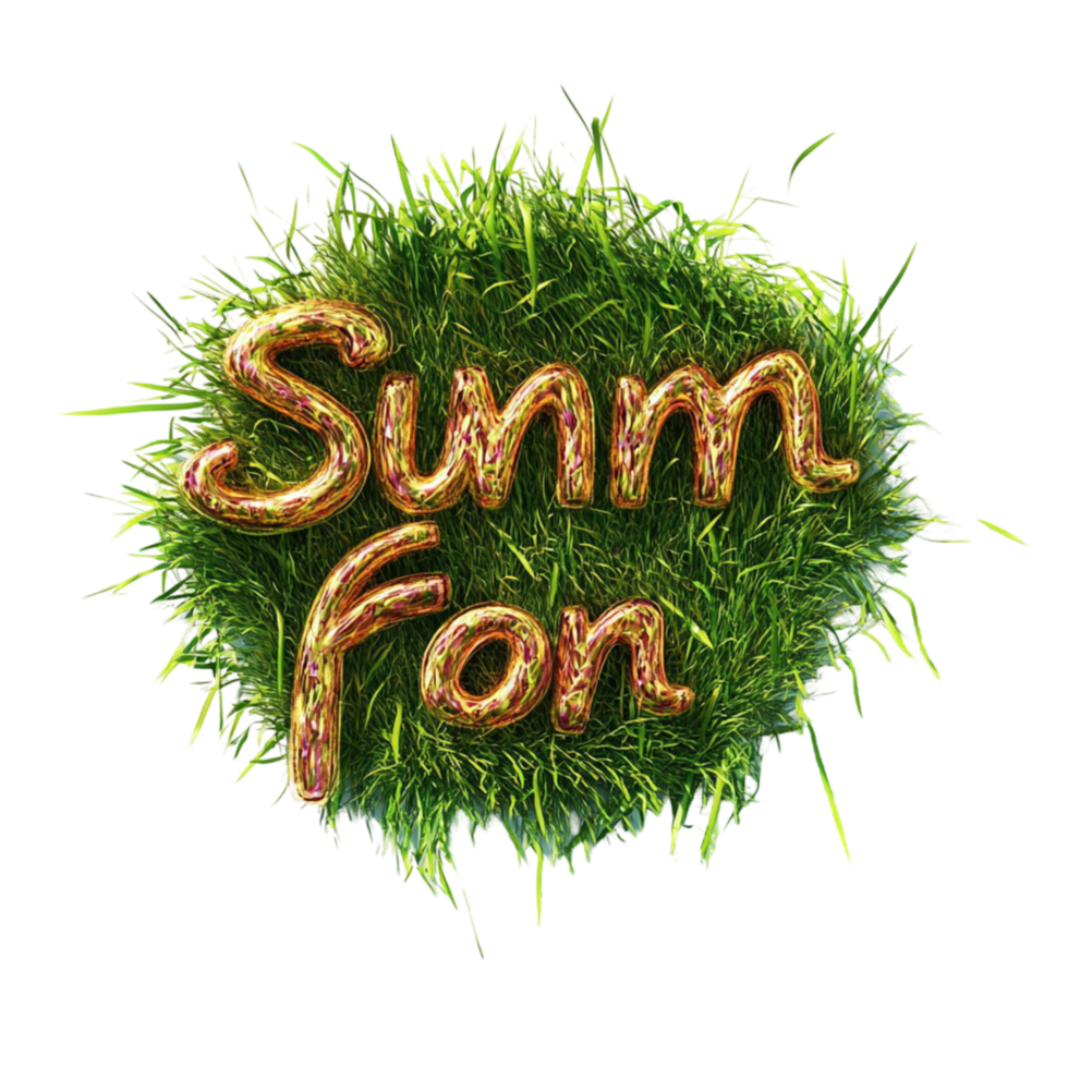 Grass Text Effect with Words png