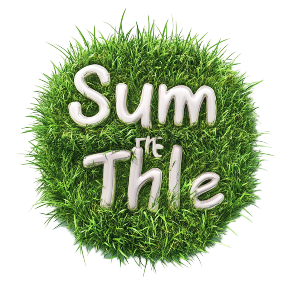 Grass Typography with 'Sum Title' Text png