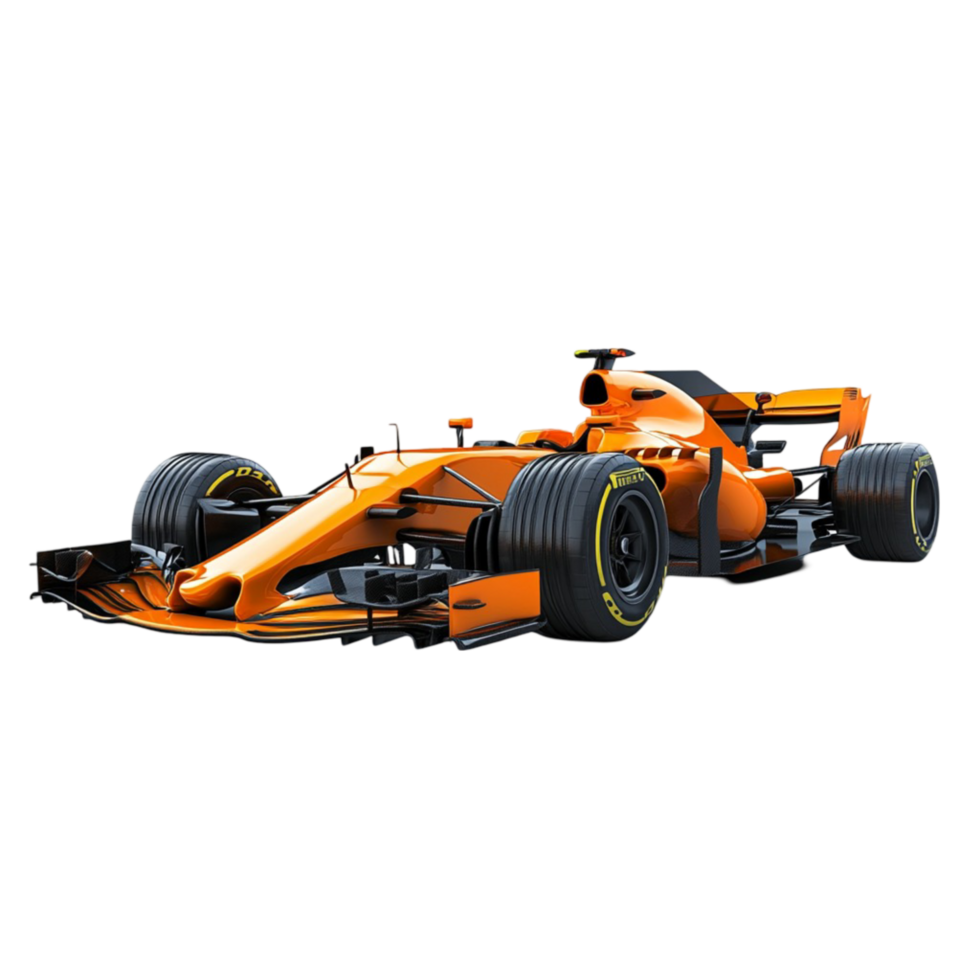 Orange Formula Race Car Angled View png