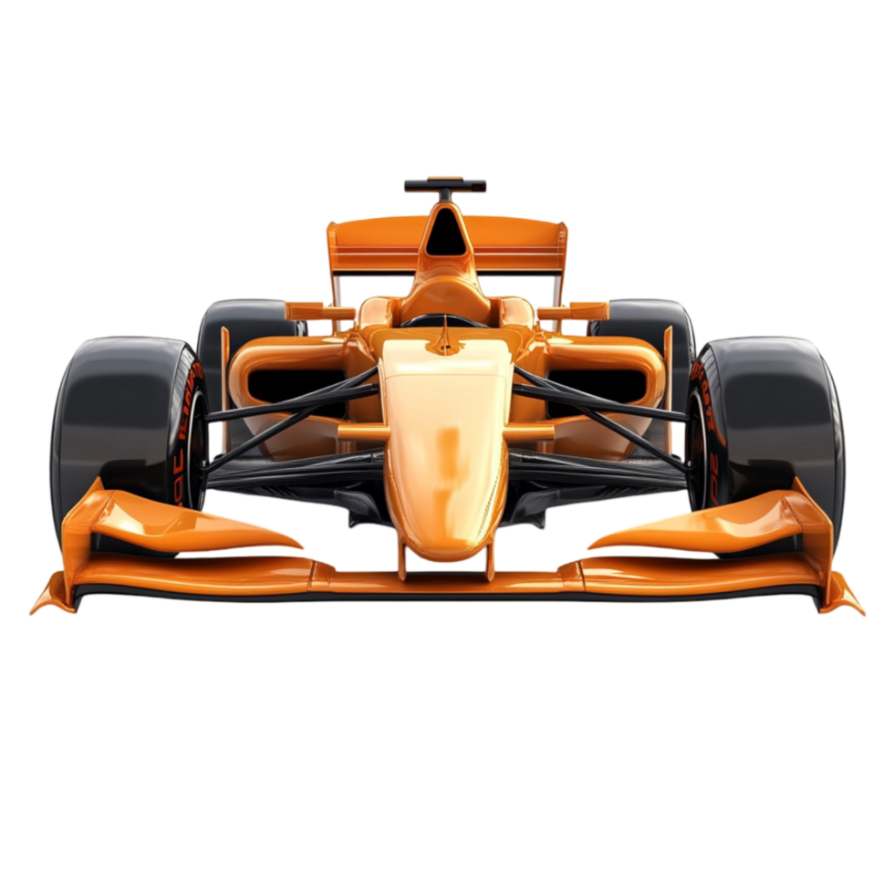 Formula 1 Race Car in Vibrant Orange Color png