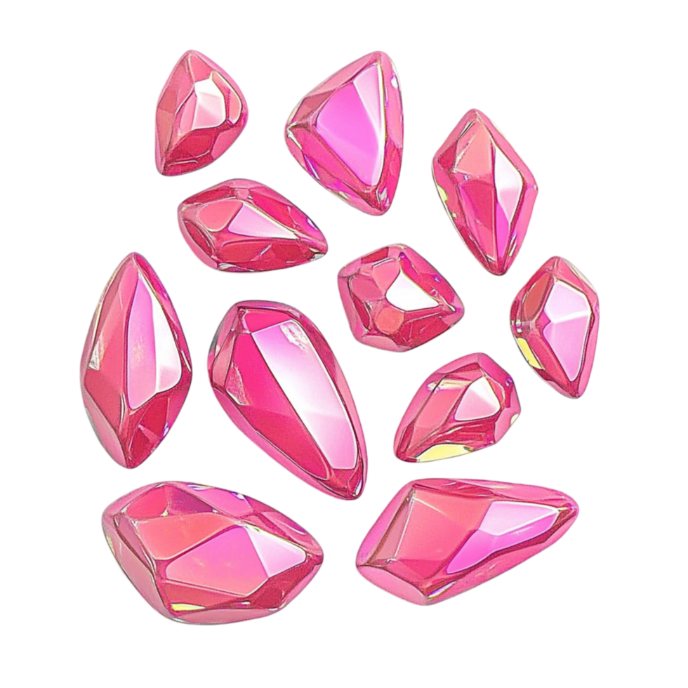 Pink Gemstone Collection in Different Cuts and Shapes png