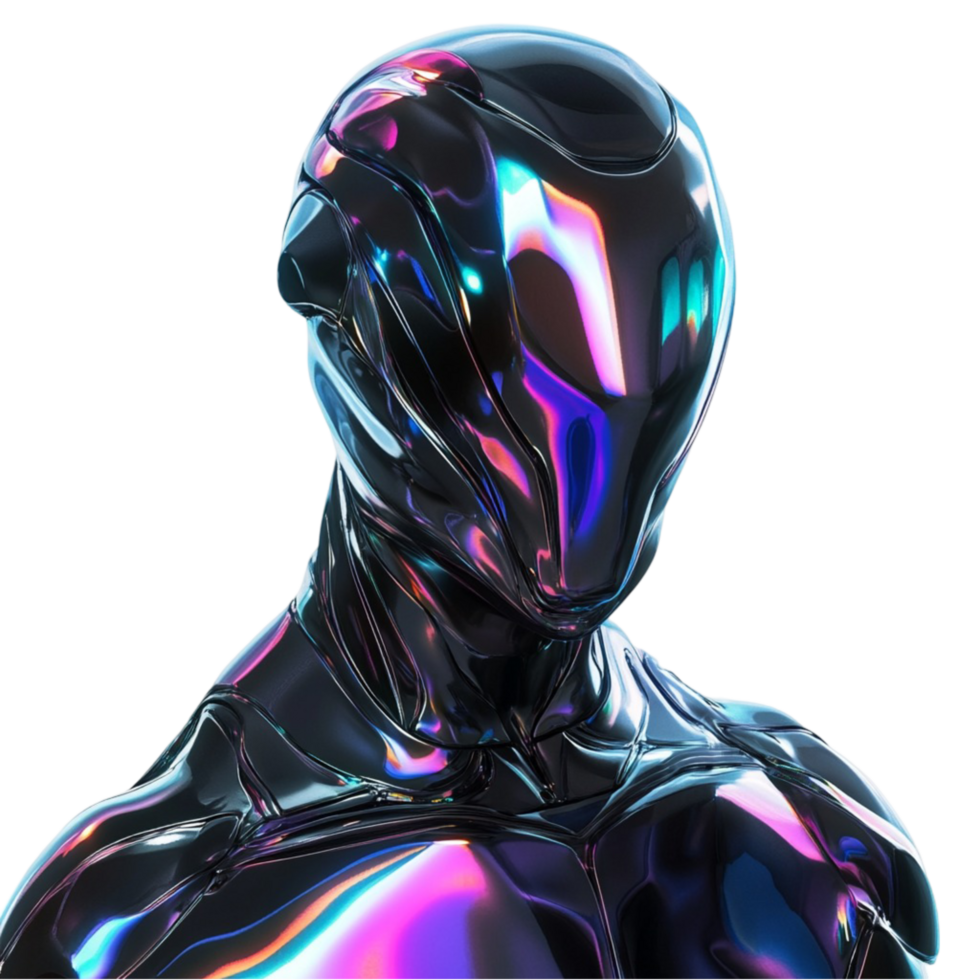 Futuristic Cyberpunk Robot with Glowing Effects png