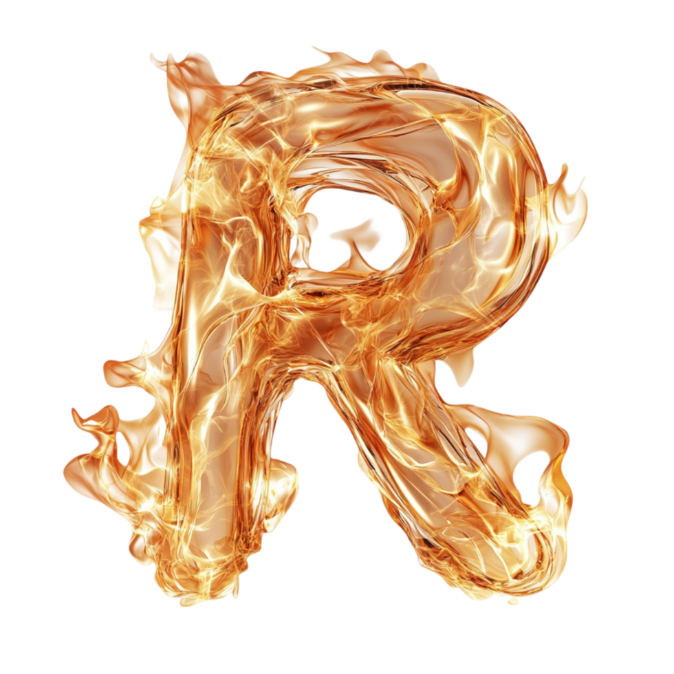 Fiery Letter R png