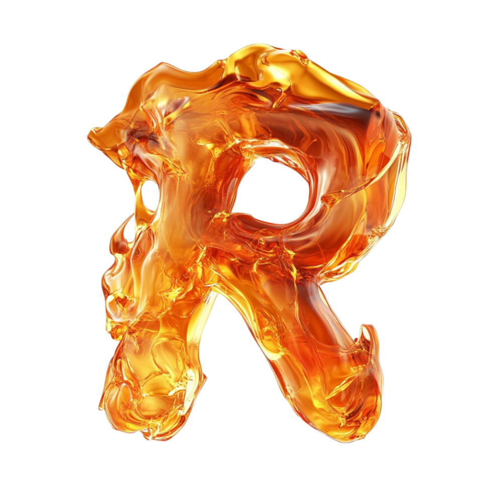 Fiery Letter R with Blazing Flames png