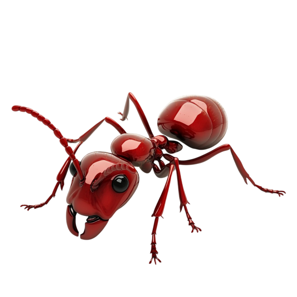 Realistic Red Ant on Transparent Background png