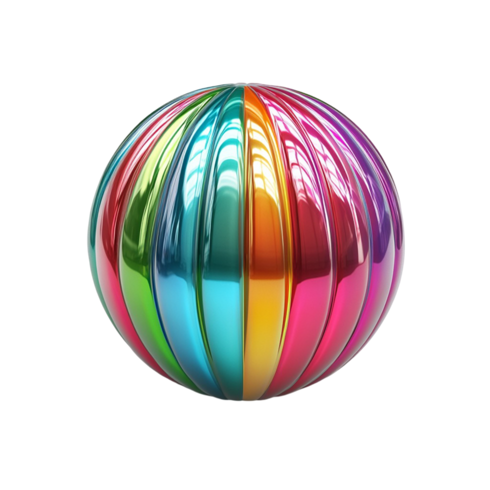 Shiny Multicolored Metallic Ball png