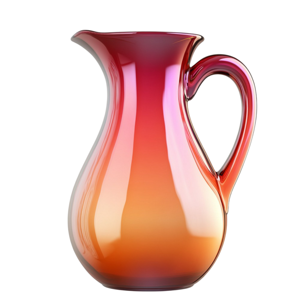 Elegant Glass Pitcher with Gradient Colors png