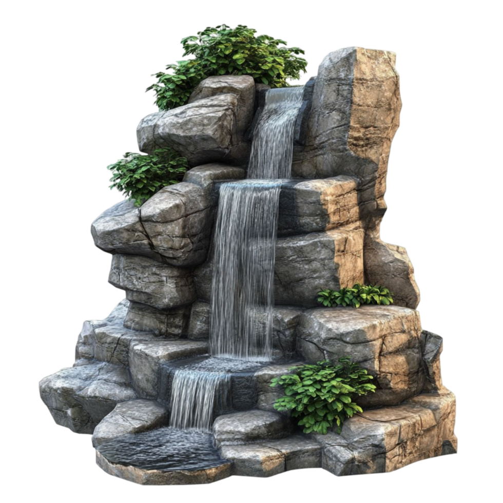 Realistic Artificial Rock Waterfall Decoration png