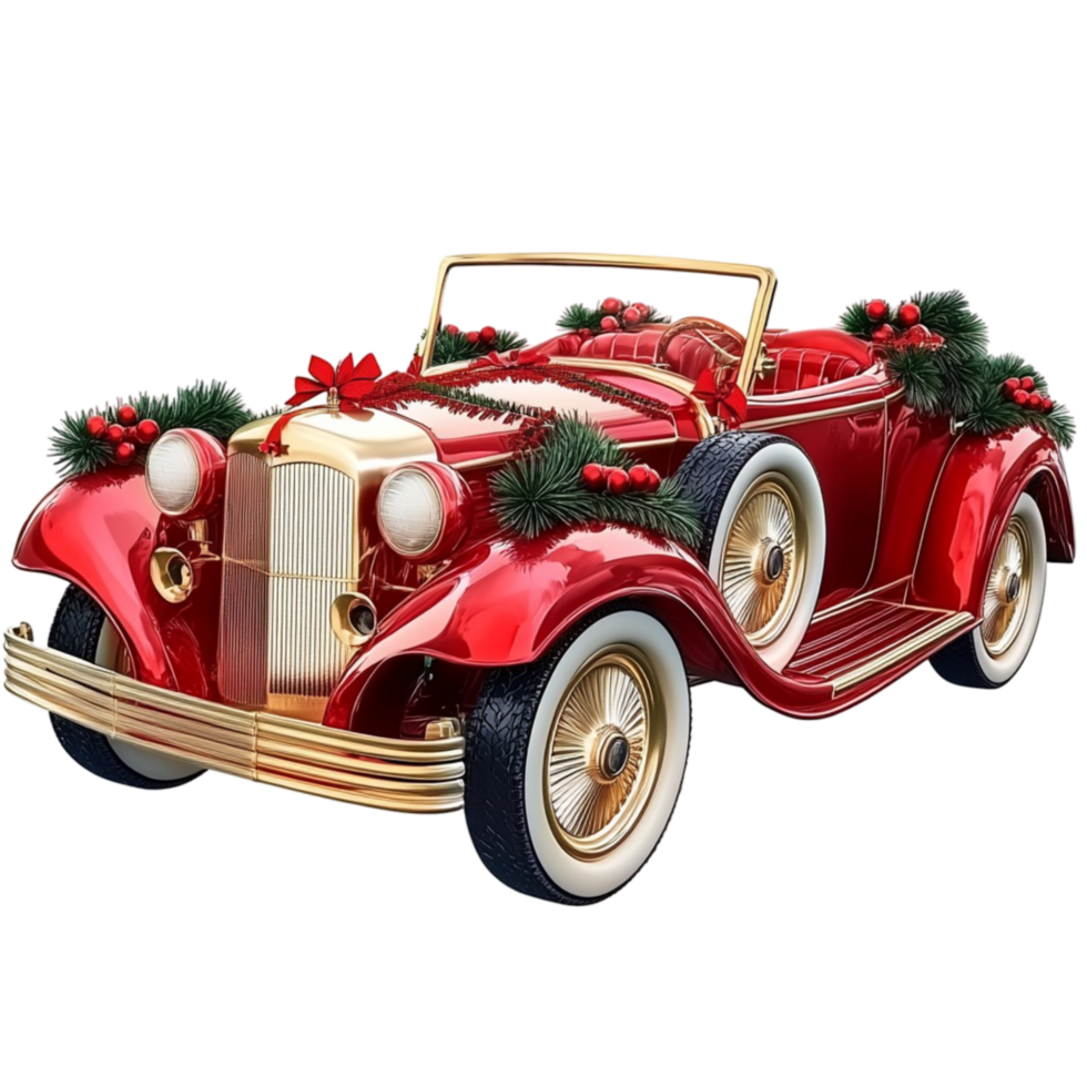 Classic Red Vintage Car with Elegant Design png