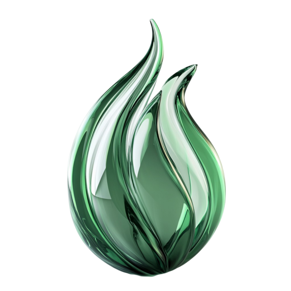 Abstract Green Glass Drop Shaped Art png