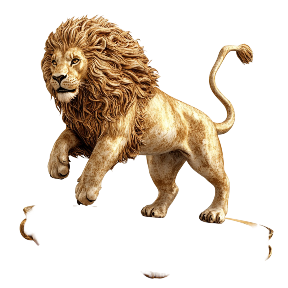 Golden Lion Roaring in Action png