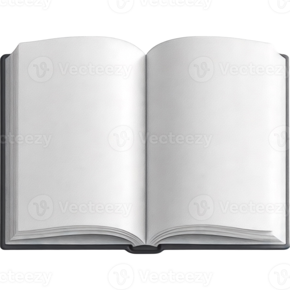 Open Book Displaying Blank White Pages png