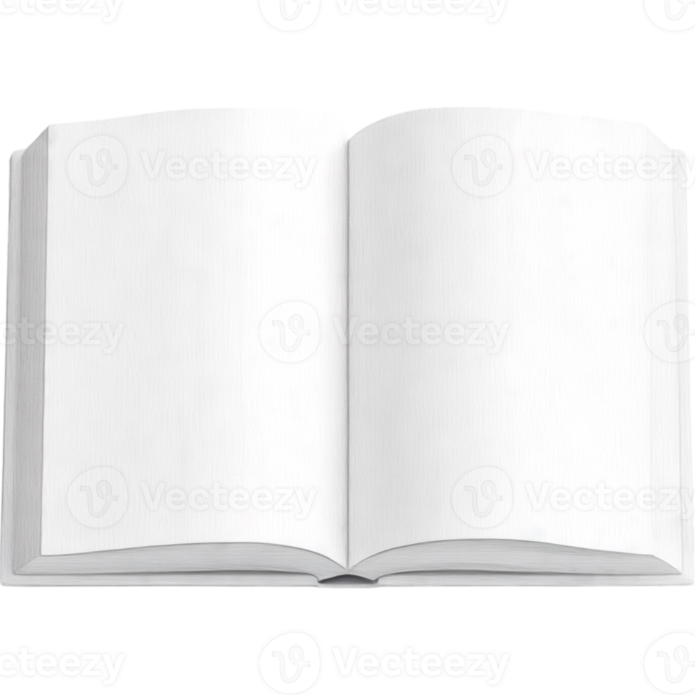 Open Book Showing Clean White Pages png