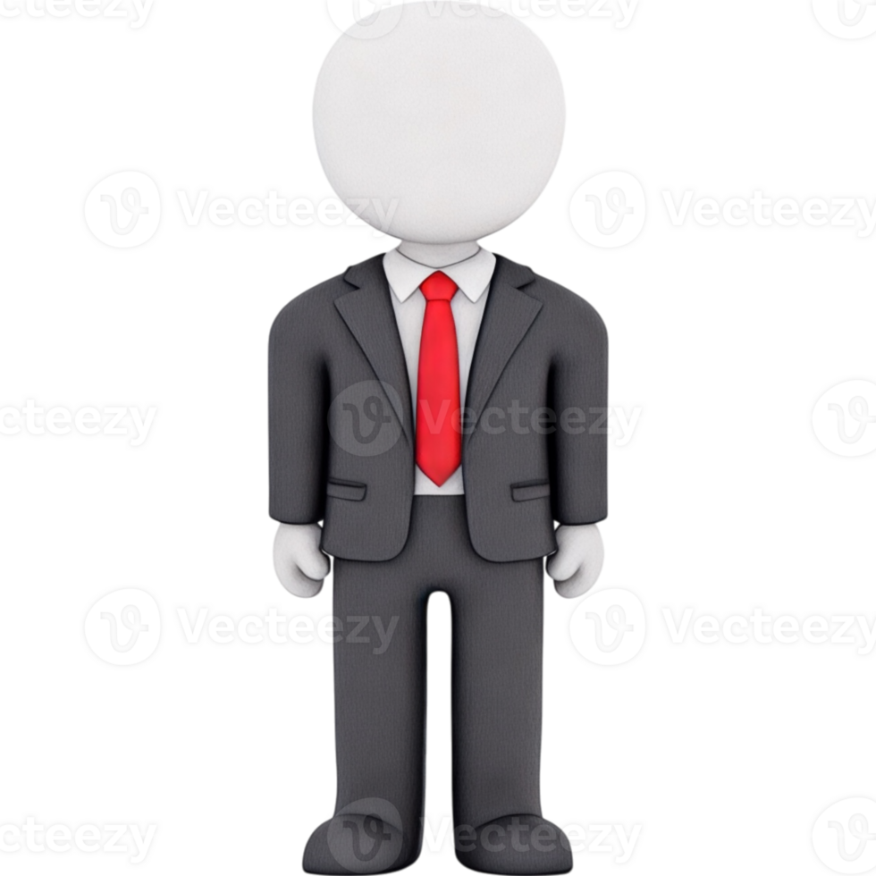 Three Dimensional Render of Faceless Businessman png