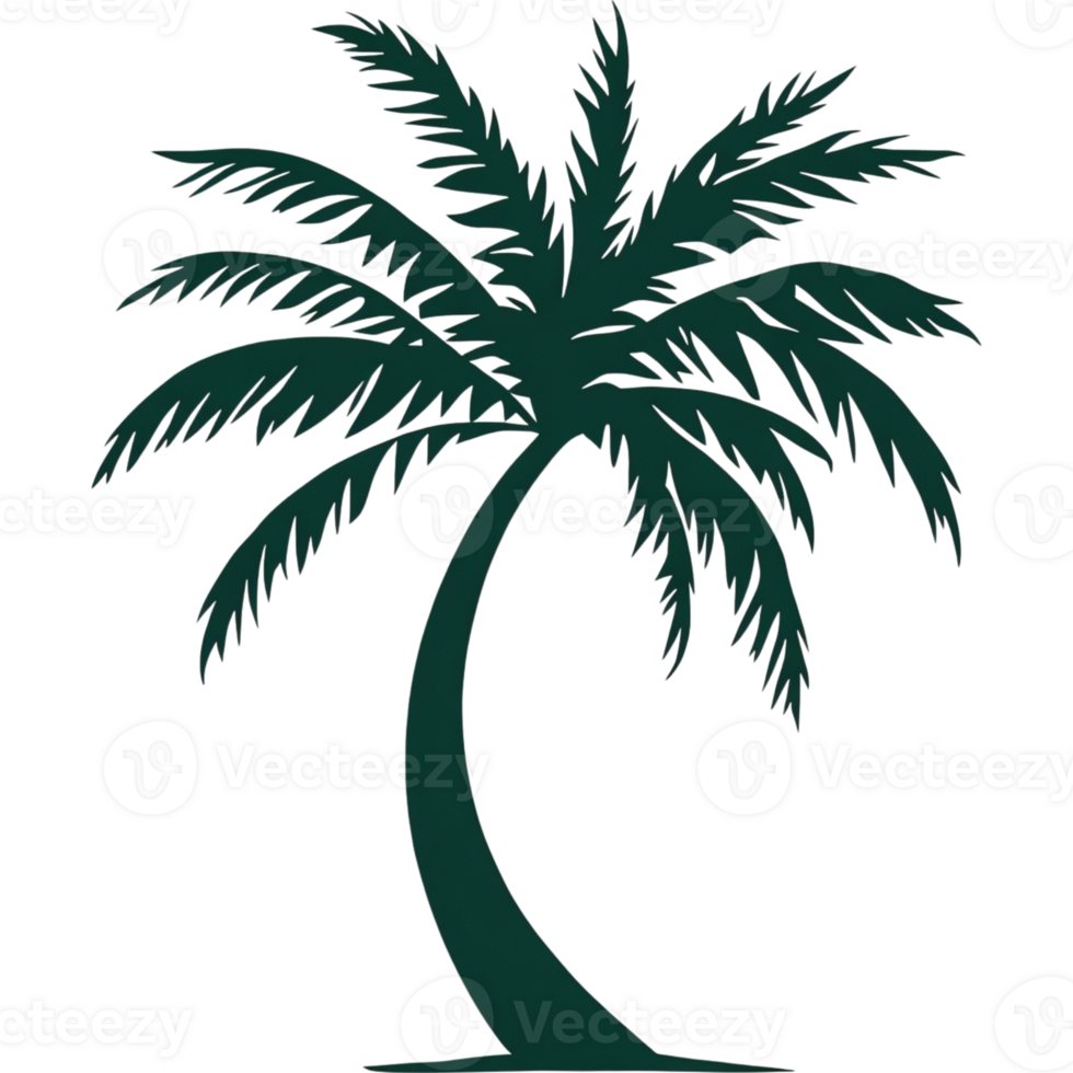 Single Coconut Palm Tree Silhouette png
