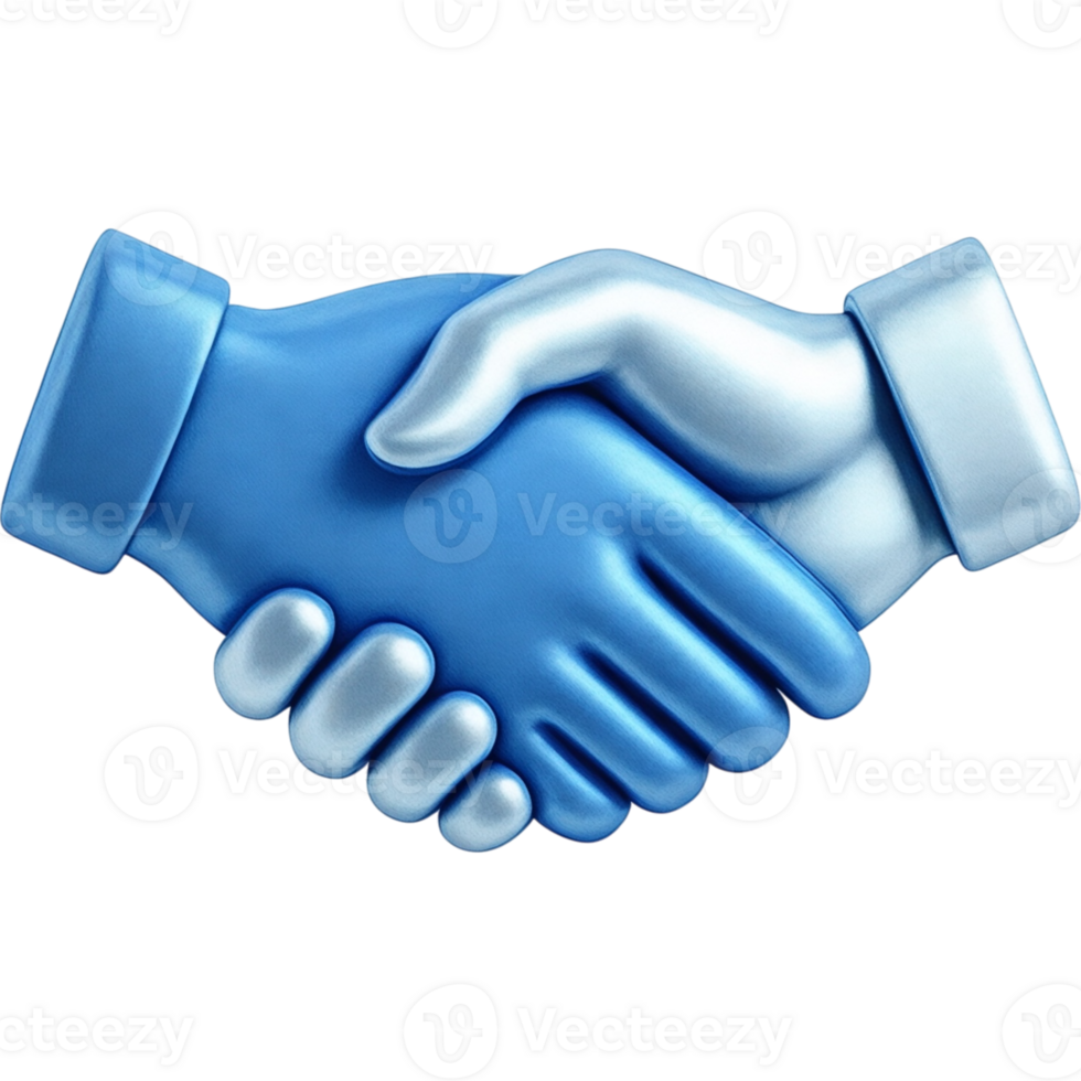 3D Render of Two Hands in a Handshake png
