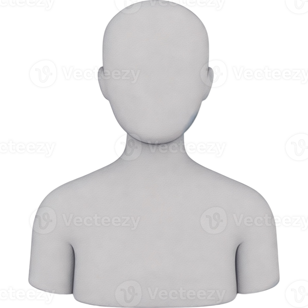 Gray 3D Male Avatar png