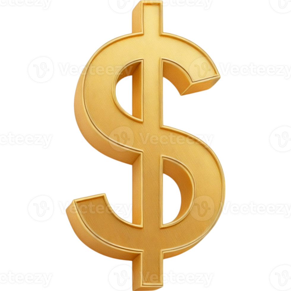 Shiny Golden Dollar Sign png