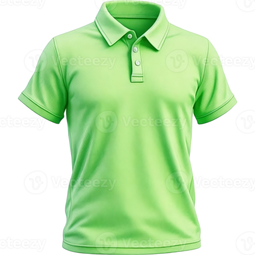 Bright Green Short-Sleeve Polo Shirt png