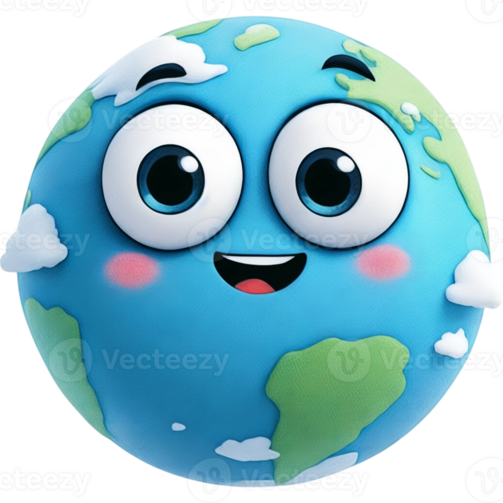 Happy Cartoon Earth Globe png