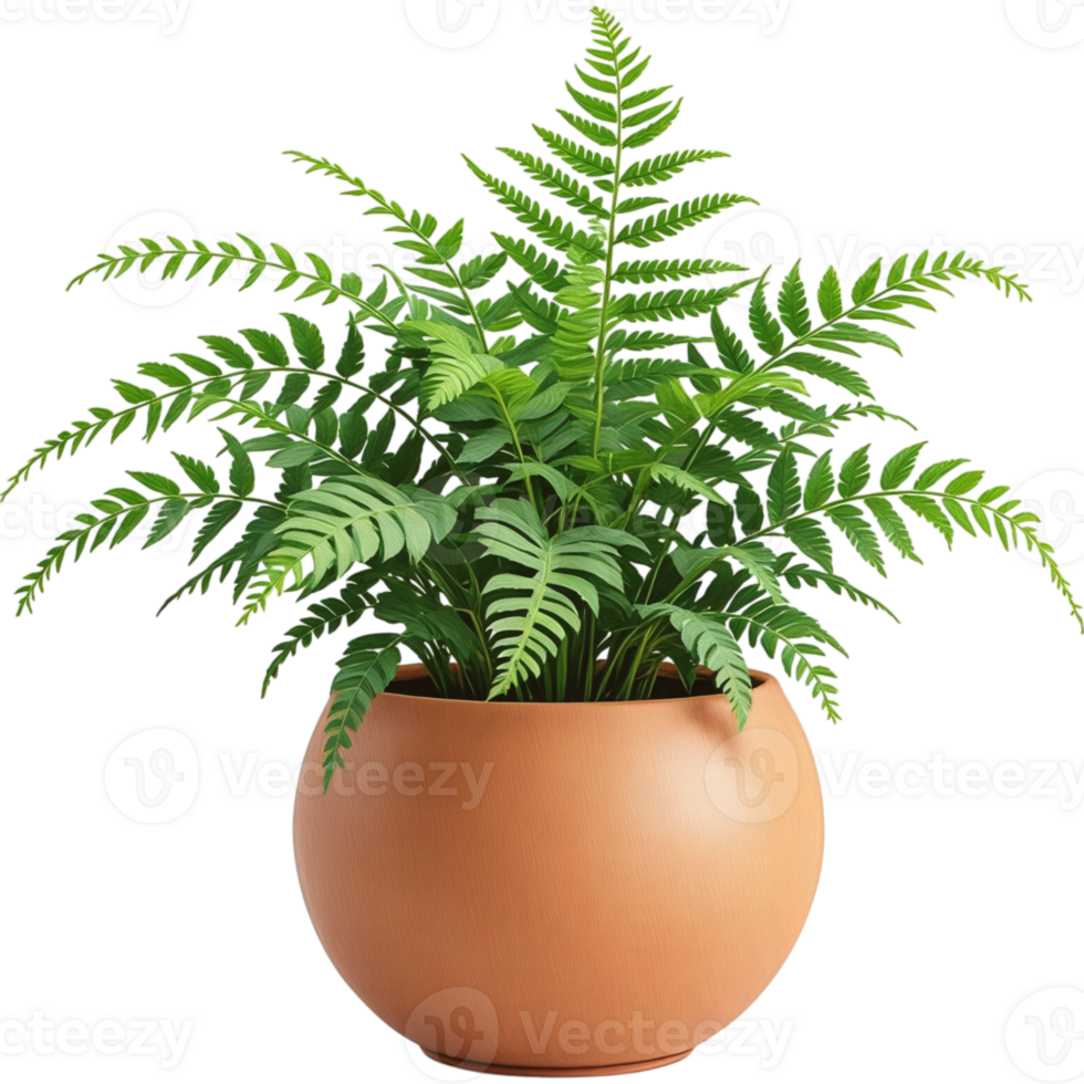 Fern Plant in Brown Pot png