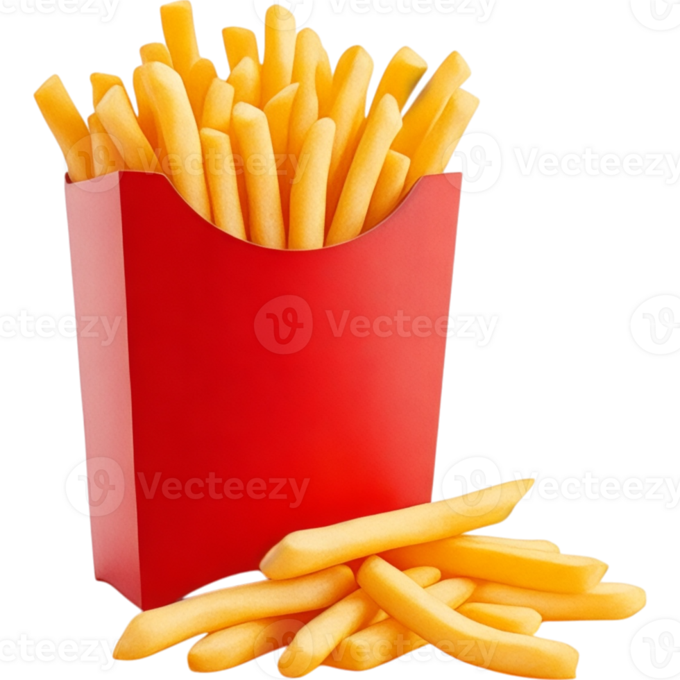 Crispy French Fries in Red Carton png