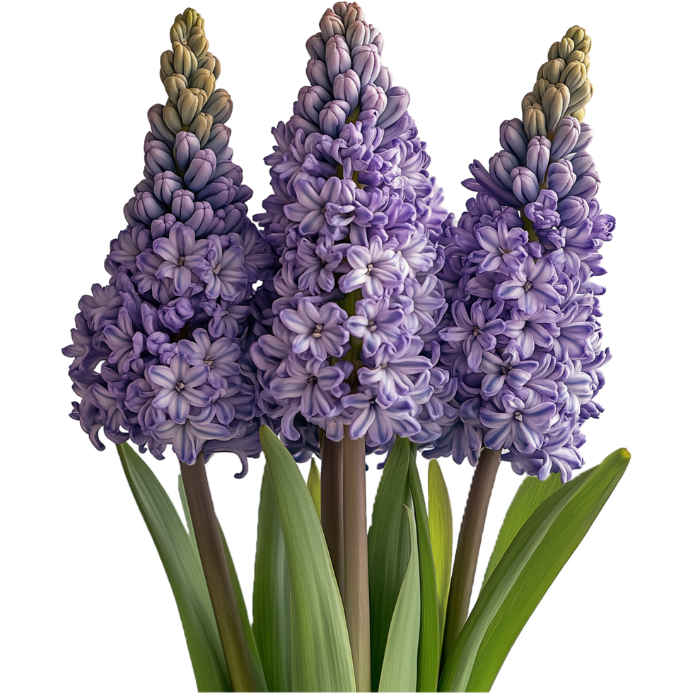 Hyacinth Flower and Hyacinthus Plant Artfully Illustrated Isolated png
