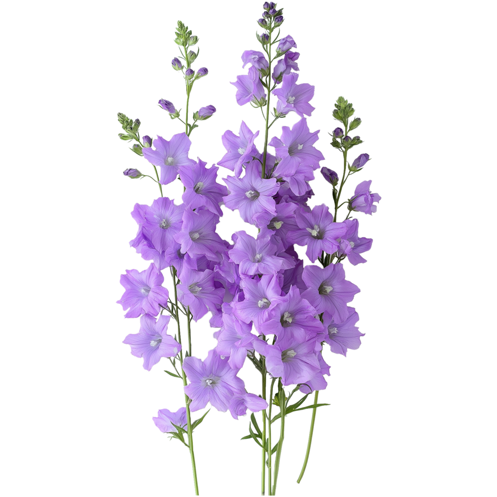 Larkspur Delphinium Flower Illustrated in Stunning Botanical Art png